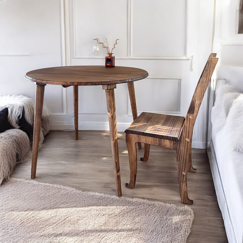 安定感ある 無垢材の脚が美しい 英国 ラウンドテーブルc/丸テーブル