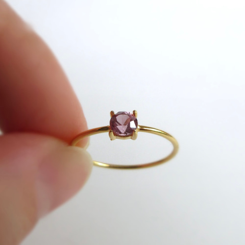 8月の誕生石】上質粒4mm「ピンクスピネル」リング【一点のみ