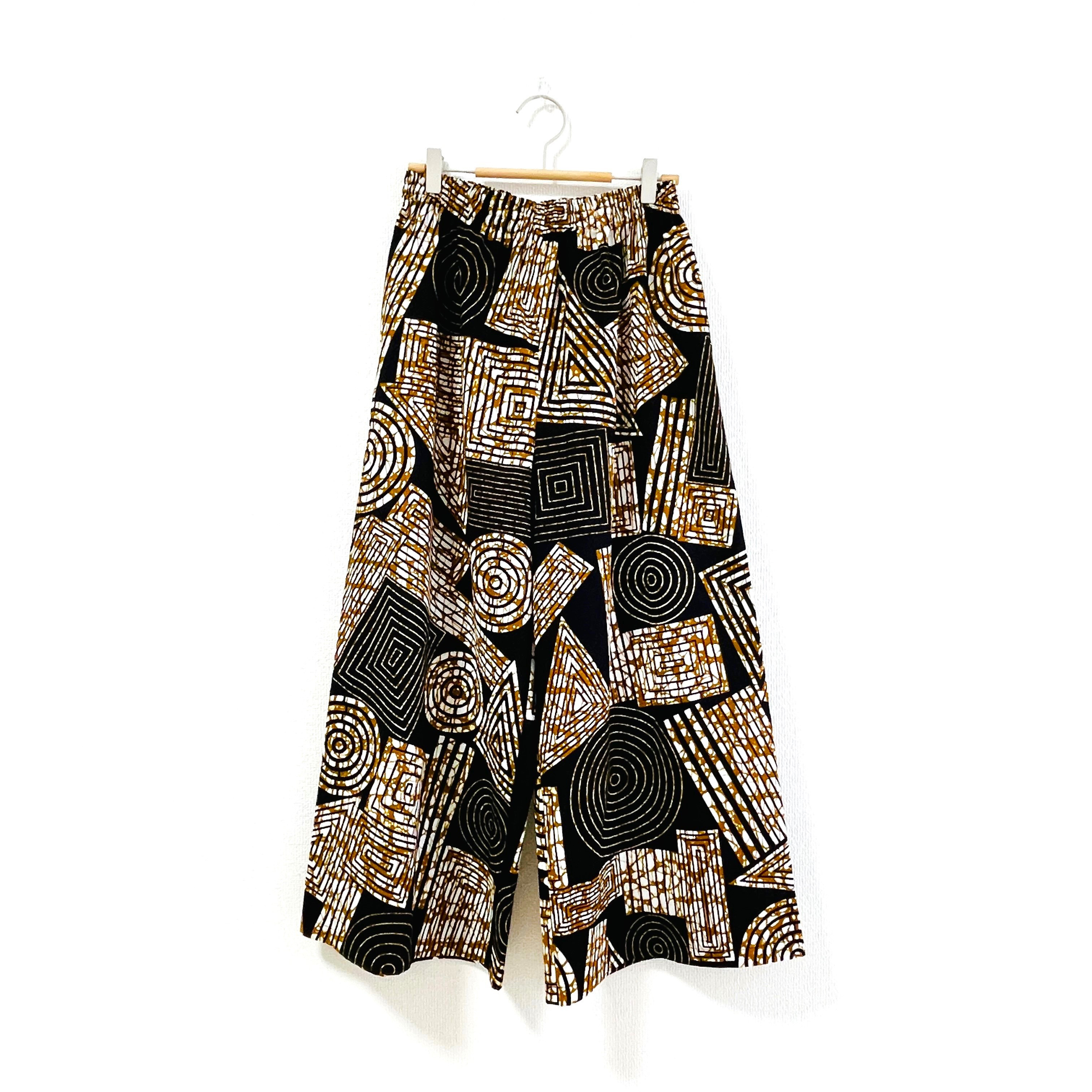 ワイドパンツ／フリーサイズ／アフリカンプリント／uzumaki