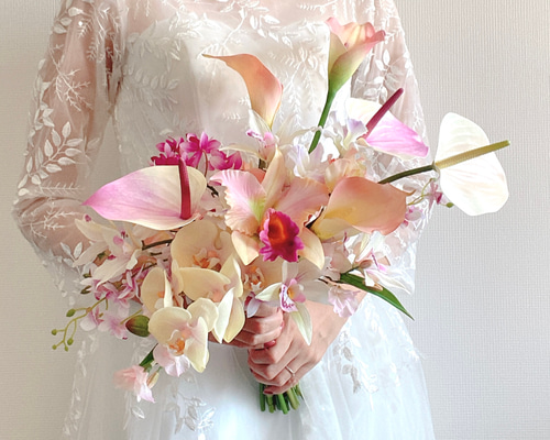 リゾート風ウェディングブーケ【結婚式/ウェディング/リゾート婚