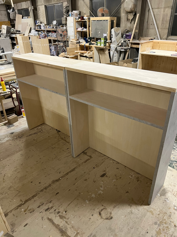 レジカウンター キッチンカウンター 石っぽい分割式カウンター レジカウンター 受付カウンター メラミン