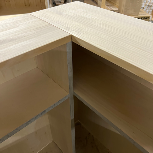 石っぽい分割式カウンター レジカウンター 受付カウンター メラミン