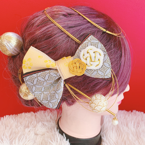 祇園祭☆祭り☆リボン⭐畳縁⭐お祭り髪飾り⭐卒業式⭐成人式髪飾り⭐夏