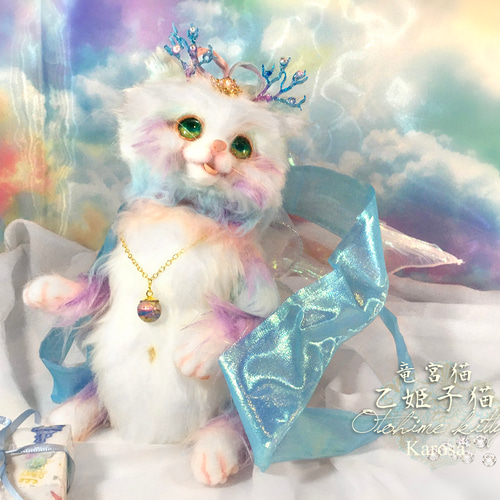 アートドール ちび宝石幻獣36 羊毛フェルト アートドール こねこ幻獣3 羊毛