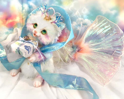 竜宮～乙姫子猫 猫 ネコ 子猫 羊毛フェルト アートドール 羊毛