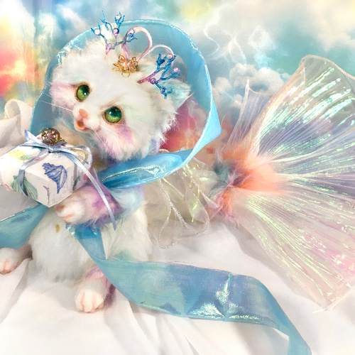 羊毛フェルト 金太郎ミケ猫さんとクマさん。 （【受注制作】端午