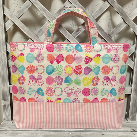 手提げ・レッスンバッグ・入園グッズ little happy^ - ^ レッスン 超軽量・超撥水 ノーブルツイルナイロン製レッスンバッグ 中