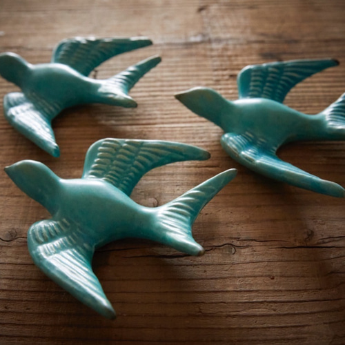 幸せの青い鳥 陶器のオブジェ bm-1 ウォールステッカー・ウォールデコ