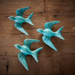 幸せの青い鳥 陶器のオブジェ bm-1 ウォールステッカー・ウォールデコ