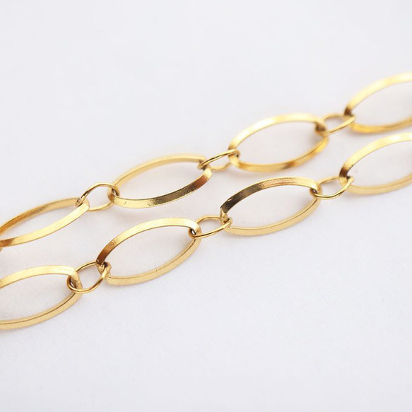 316L サージカルステンレス Ovalチェーン 切り売り 30cm 1枚目の画像