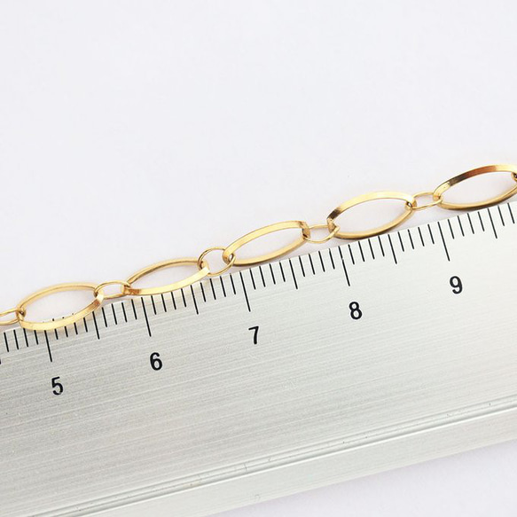 316L サージカルステンレス Ovalチェーン 切り売り 30cm 3枚目の画像