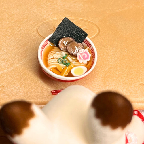 昭和レトロな中華そば ミニチュア ラーメン シルバニアサイズ(1/12