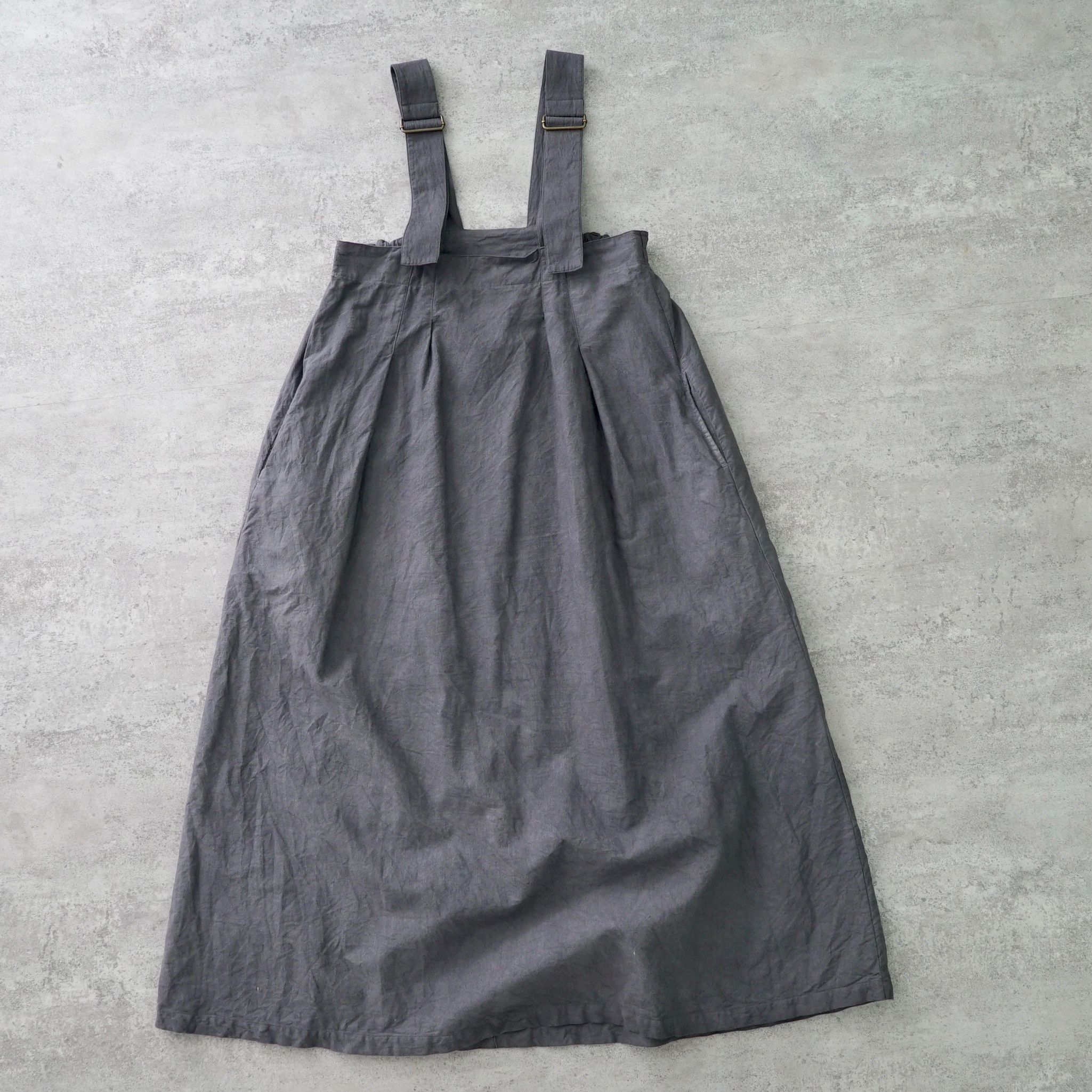 サロペットスカート/グレー/三河織物 サロペットスカート/グレー/三河織物