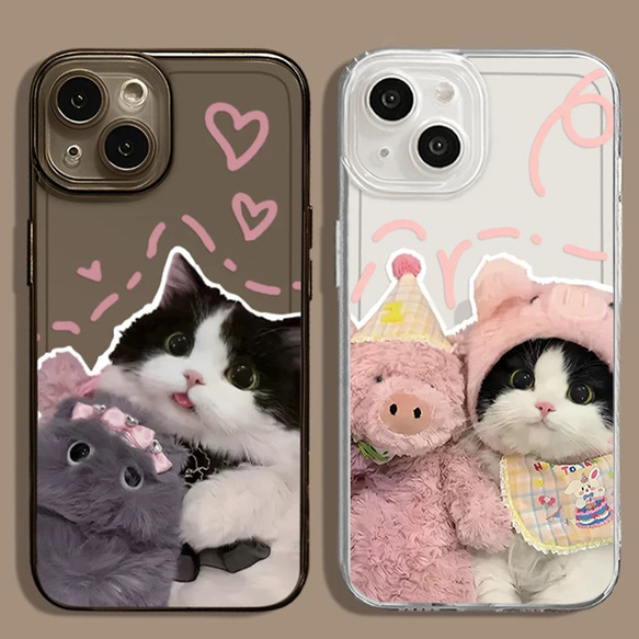 ペットスマホケース】可愛い猫ちゃんデザイン スマホ保護カバー