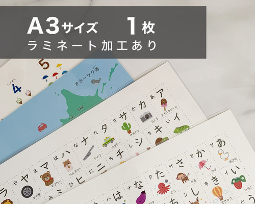A3サイズ - 知育ポスター【ラミネート加工あり】1枚 おもちゃ・人形