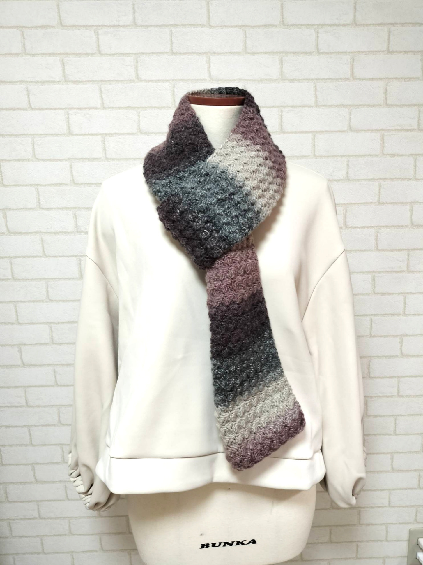 マフラー  アクリル+ウール素材  ☆手編み☆