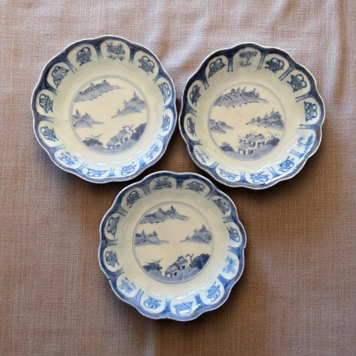 古伊万里 白磁輪花 蕎麦猪口 向付 (A) 江戸中期 古伊万里 白磁 輪