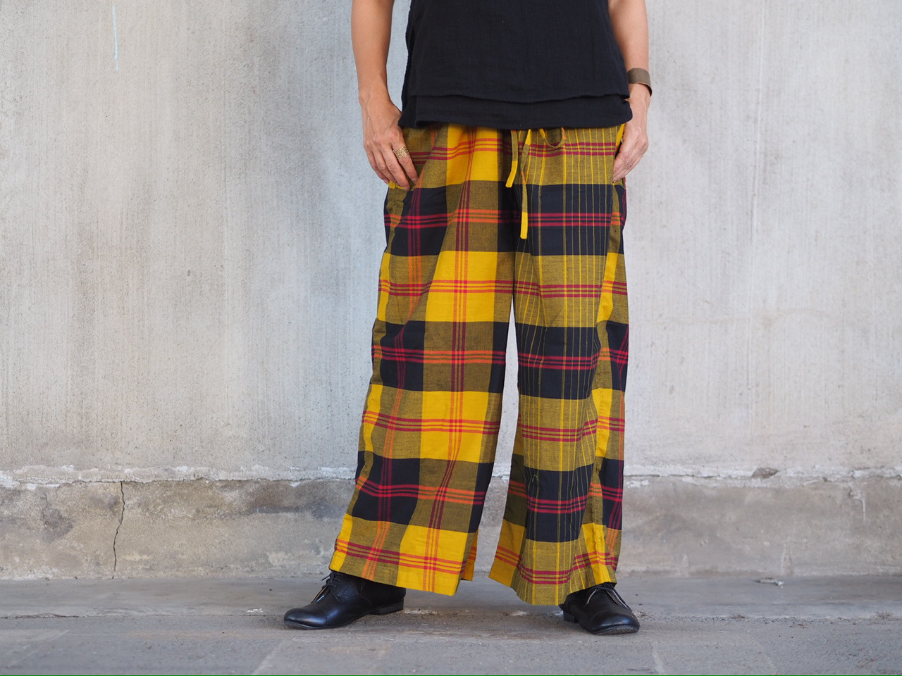 チェックのサロンで作ったワイドパンツ⑤