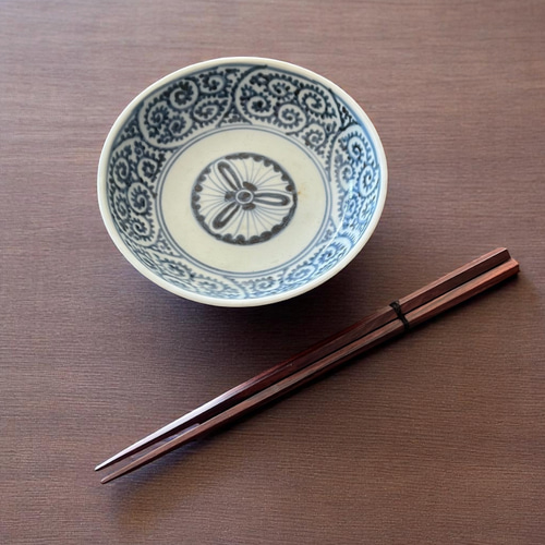 古伊万里染付蛸唐草紋様膾皿5枚組 角福印／無傷完品 お椀・ボウル・鉢