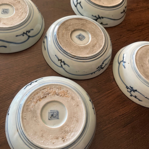 古伊万里蛸唐草文染付なます皿5枚セット なます皿・小鉢/Small bowl - OKURA ORIENTAL ART / 大蔵