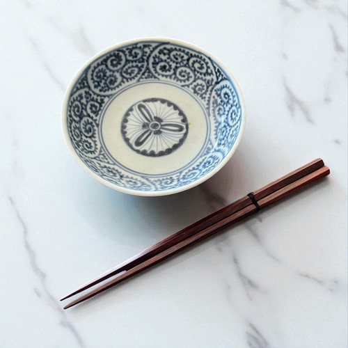 古伊万里染付蛸唐草紋様膾皿5枚組 角福印／無傷完品 お椀・ボウル・鉢