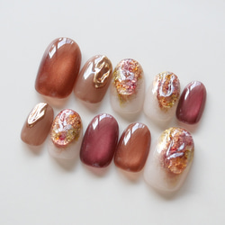 キャラメルニュアンス ネイルチップ Autum♡くすみニュアンスネイル ネイルチップ（つけ爪
