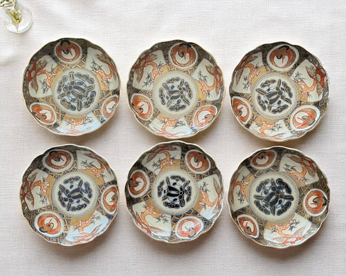 古伊万里 冨長貴春 江戸後期 幕末 明治 赤絵金襴手 なます皿 膾