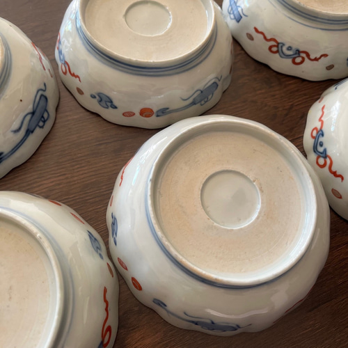 伊万里赤絵なます皿6枚組 和洋兼用 お椀・ボウル・鉢 antique