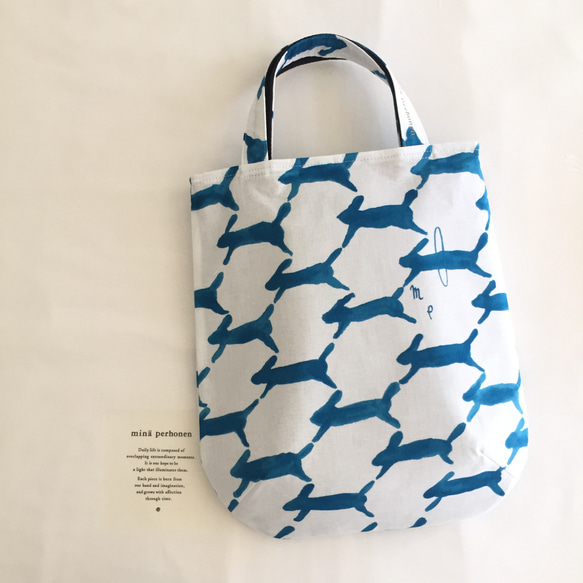 ハンドメイド ミナペルホネン タンバリン×runrunrunのバケツトート