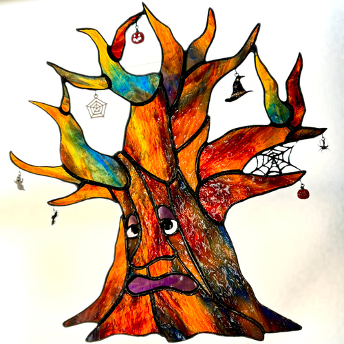 掘り出し物2025】ステンドグラス 『 HorrorTree ハロウィンツリー
