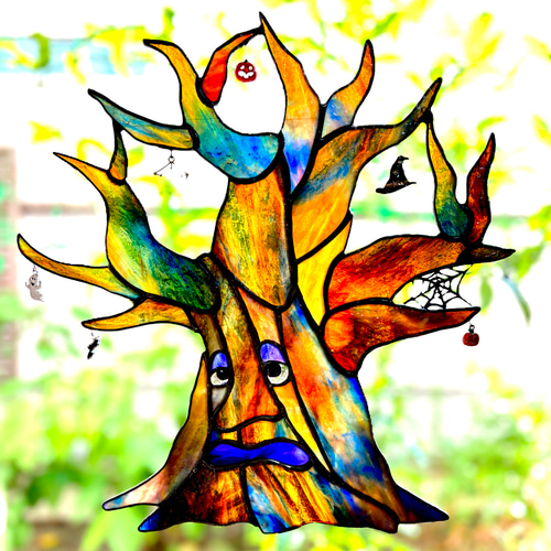 掘り出し物2025】ステンドグラス 『 HorrorTree ハロウィンツリー