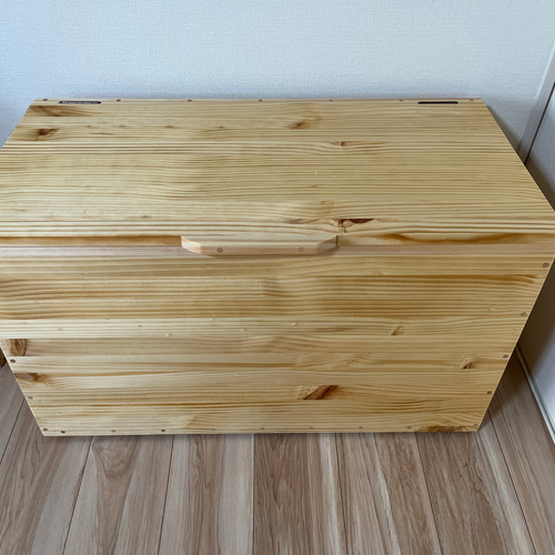 ベンチ型収納ボックス (木製) ／ 塗装色・ナチュラルブラウン