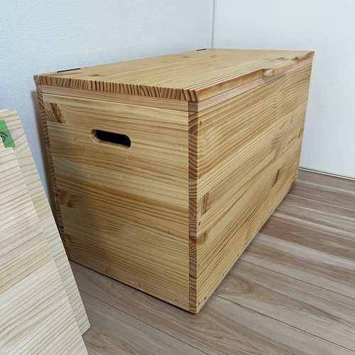 ベンチ型収納ボックス (木製) ／ 塗装色・ナチュラルブラウン