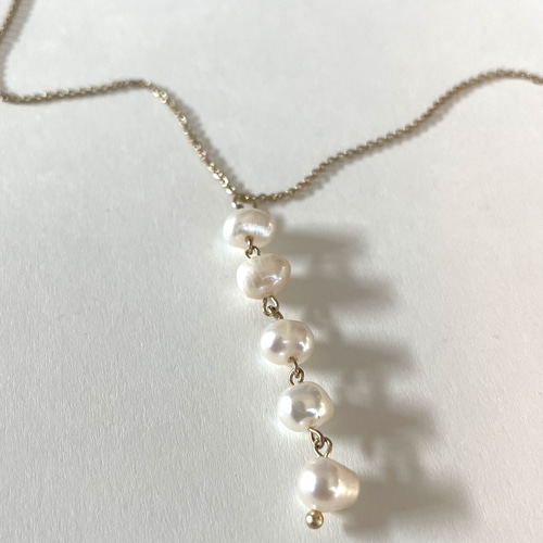 淡水パール5連ネックレス