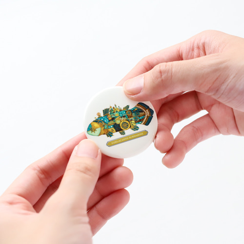 想楽缶バッジ10点セット KAMITSUBAKI STUDIO×HELLO OSAKA】クッション缶バッジ3個セットC（派流