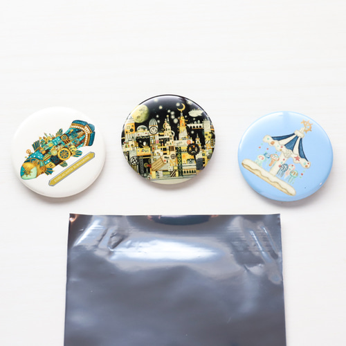 缶バッジ3つ】（A）空想街缶バッジ ランダム3点セット その他雑貨 空想