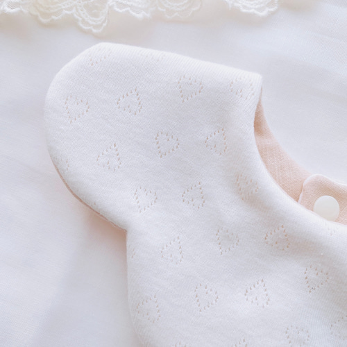 韓国生地 ハートアイレットニット 花びらスタイ もくもくスタイ 出産  