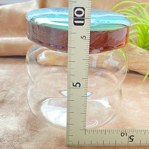 波型 ガラスキャニスター 海アート 波アート 海レジン 持ち運べる海  