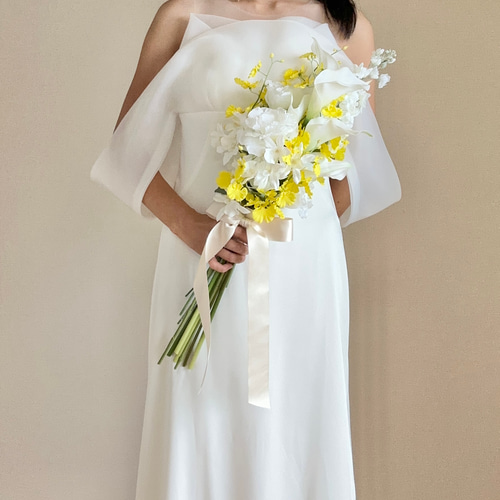 結婚式　黄色　イエローブーケ　オンシジューム　前撮りブーケ　ウェディングブーケ 結婚式 黄色 イエローブーケ オンシジューム 前撮りブーケ ｜ブーケ
