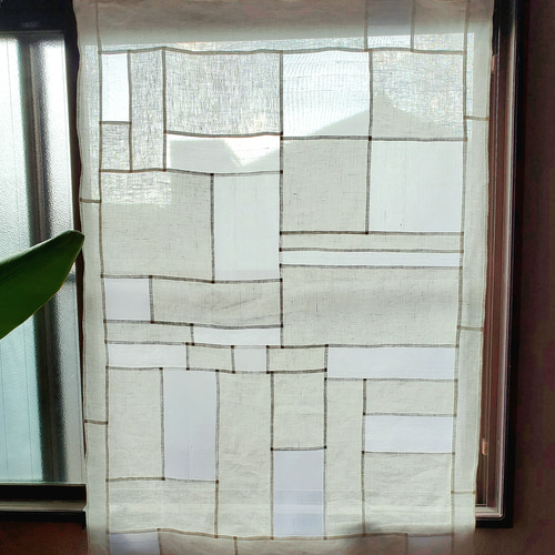 ポジャギ 麻 シルク 白 《受注制作》 カーテン yuki.h.k 通販 18235617