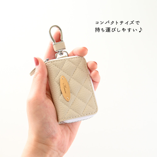 赤 キーケース キルティング LUCIANNA キーケース 牛革 キルティング 革 レディース レザー