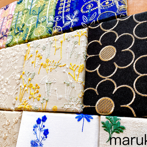 10×10 刺繍パネル ファブリックパネル ミモザとハーブ他 何点でも送料