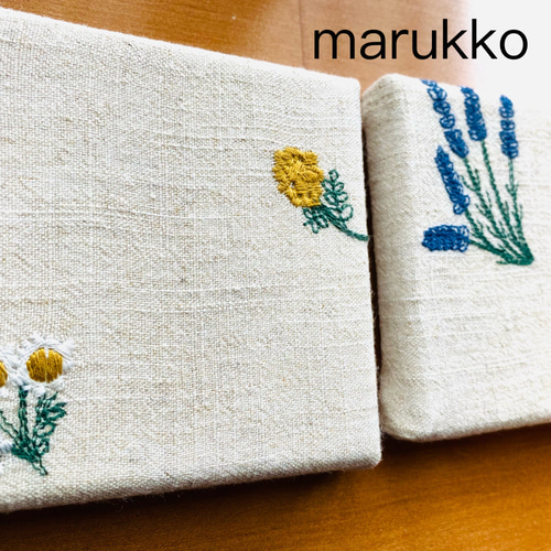 10×10 刺繍パネル ファブリックパネル ミモザとハーブ他 何点でも送料