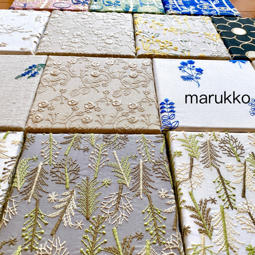 10×10 刺繍パネル ファブリックパネル ミモザとハーブ他 何点でも送料