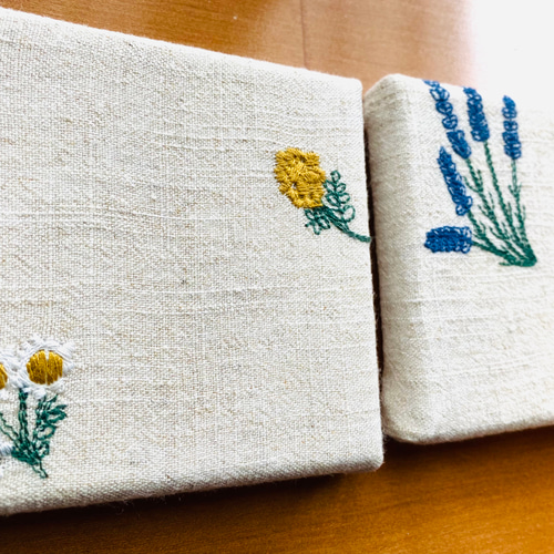 10×10 刺繍パネル ファブリックパネル ミモザとハーブ他 何点でも送料