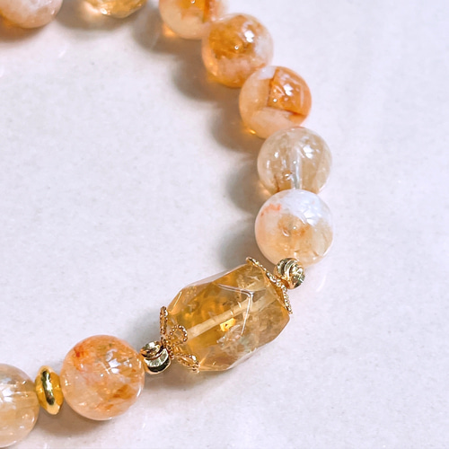 シトリン】シトリンブレスレット エンジェルフェザーシトリン