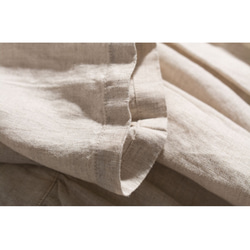 ◇【リネン100% バンドカラー エクリュ 】ミルキーボタン コットン裏地付き 長袖 ワンピース T-00083 8枚目の画像