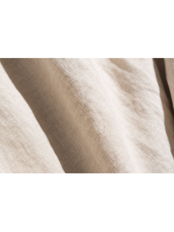 ◇【リネン100% バンドカラー エクリュ 】ミルキーボタン コットン裏地付き 長袖 ワンピース T-00083 11枚目の画像