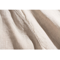 ◇【リネン100% バンドカラー エクリュ 】ミルキーボタン コットン裏地付き 長袖 ワンピース T-00083 10枚目の画像