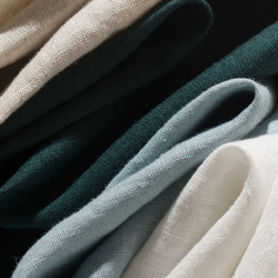 ◇【リネン100% バンドカラー エクリュ 】ミルキーボタン コットン裏地付き 長袖 ワンピース T-00083 5枚目の画像